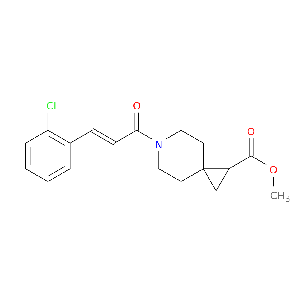 methyl 6-[(2E)-3-(2-chlorophenyl)prop-2-enoyl]-6-azaspiro[2.5]octane-1-carboxylate