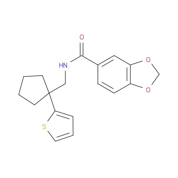 N-{[1-(thiophen-2-yl)cyclopentyl]methyl}-2H-1,3-benzodioxole-5-carboxamide