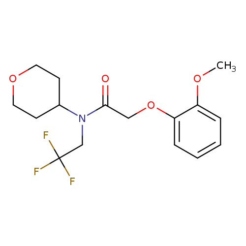 2-(2-methoxyphenoxy)-N-(oxan-4-yl)-N-(2,2,2-trifluoroethyl)acetamide