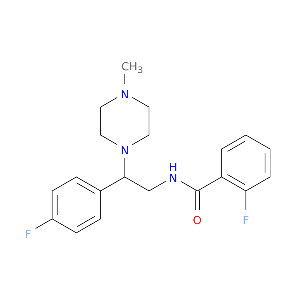 2-fluoro-N-[2-(4-fluorophenyl)-2-(4-methylpiperazin-1-yl)ethyl]benzamide