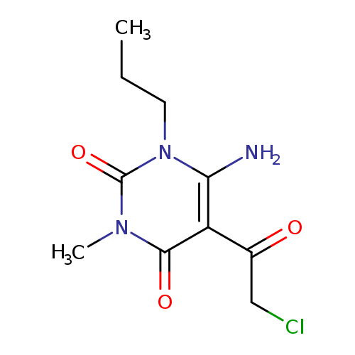 6-amino-5-(2-chloroacetyl)-3-methyl-1-propyl-1,2,3,4-tetrahydropyrimidine-2,4-dione