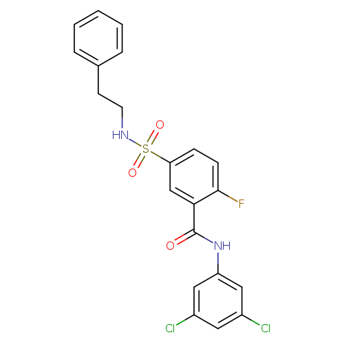 N-(3,5-dichlorophenyl)-2-fluoro-5-[(2-phenylethyl)sulfamoyl]benzamide