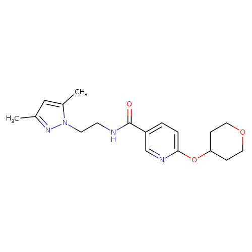 N-[2-(3,5-dimethyl-1H-pyrazol-1-yl)ethyl]-6-(oxan-4-yloxy)pyridine-3-carboxamide