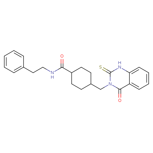 4-[(4-oxo-2-sulfanylidene-1,2,3,4-tetrahydroquinazolin-3-yl)methyl]-N-(2-phenylethyl)cyclohexane-1-carboxamide