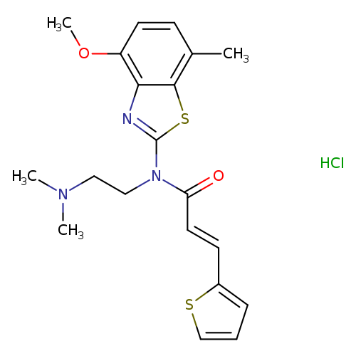 (2E)-N-[2-(dimethylamino)ethyl]-N-(4-methoxy-7-methyl-1,3-benzothiazol-2-yl)-3-(thiophen-2-yl)prop-2-enamide hydrochloride