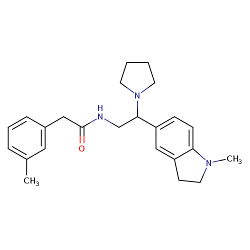 N-[2-(1-methyl-2,3-dihydro-1H-indol-5-yl)-2-(pyrrolidin-1-yl)ethyl]-2-(3-methylphenyl)acetamide
