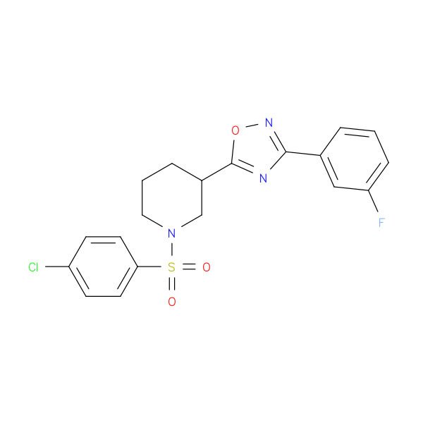 1-(4-chlorobenzenesulfonyl)-3-[3-(3-fluorophenyl)-1,2,4-oxadiazol-5-yl]piperidine