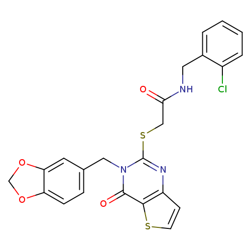 2-({3-[(2H-1,3-benzodioxol-5-yl)methyl]-4-oxo-3H,4H-thieno[3,2-d]pyrimidin-2-yl}sulfanyl)-N-[(2-chlorophenyl)methyl]acetamide