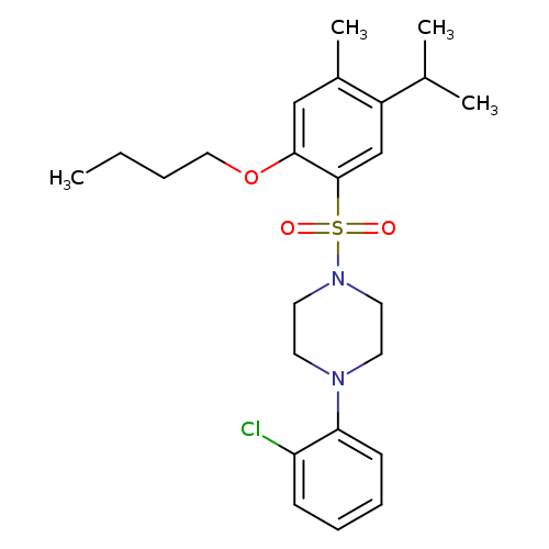 1-[2-butoxy-4-methyl-5-(propan-2-yl)benzenesulfonyl]-4-(2-chlorophenyl)piperazine