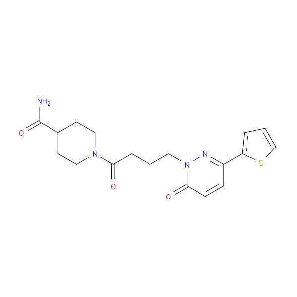 1-{4-[6-oxo-3-(thiophen-2-yl)-1,6-dihydropyridazin-1-yl]butanoyl}piperidine-4-carboxamide