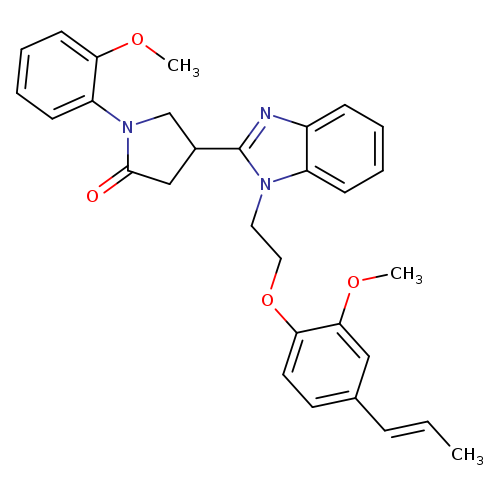 4-[1-(2-{2-methoxy-4-[(1E)-prop-1-en-1-yl]phenoxy}ethyl)-1H-1,3-benzodiazol-2-yl]-1-(2-methoxyphenyl)pyrrolidin-2-one