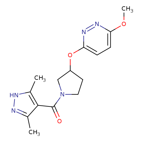 3-{[1-(3,5-dimethyl-1H-pyrazole-4-carbonyl)pyrrolidin-3-yl]oxy}-6-methoxypyridazine