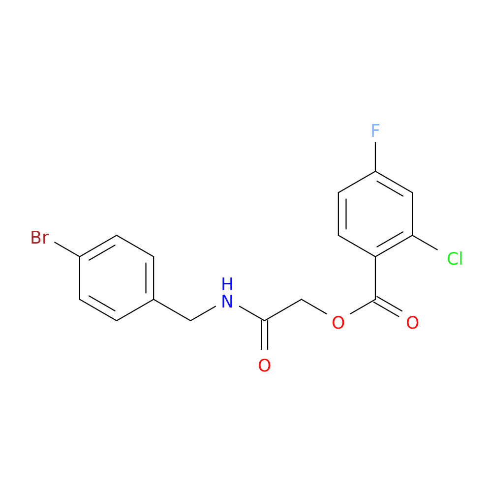 {[(4-bromophenyl)methyl]carbamoyl}methyl 2-chloro-4-fluorobenzoate