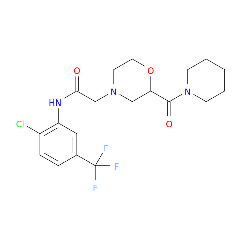 N-[2-chloro-5-(trifluoromethyl)phenyl]-2-[2-(piperidine-1-carbonyl)morpholin-4-yl]acetamide