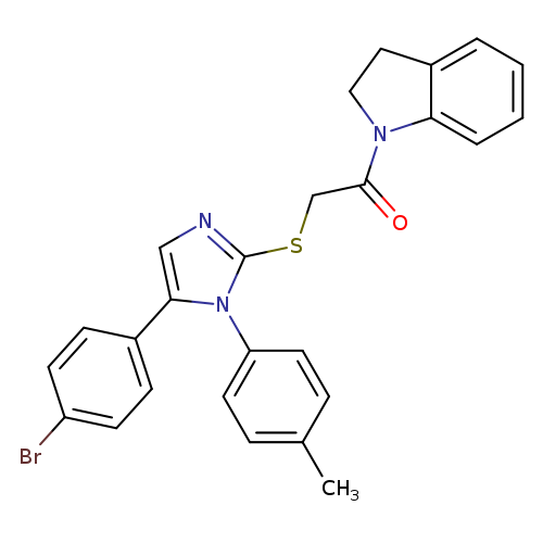 2-{[5-(4-bromophenyl)-1-(4-methylphenyl)-1H-imidazol-2-yl]sulfanyl}-1-(2,3-dihydro-1H-indol-1-yl)ethan-1-one
