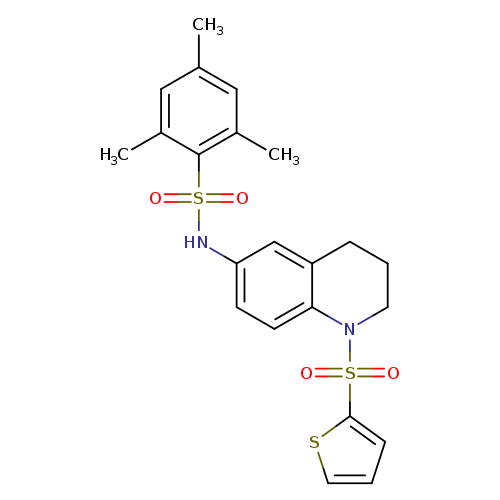 2,4,6-trimethyl-N-[1-(thiophene-2-sulfonyl)-1,2,3,4-tetrahydroquinolin-6-yl]benzene-1-sulfonamide