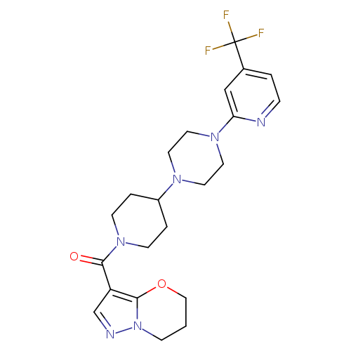 1-(1-{5H,6H,7H-pyrazolo[3,2-b][1,3]oxazine-3-carbonyl}piperidin-4-yl)-4-[4-(trifluoromethyl)pyridin-2-yl]piperazine