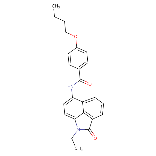 4-butoxy-N-{2-ethyl-3-oxo-2-azatricyclo[6.3.1.0^{4,12}]dodeca-1(11),4,6,8(12),9-pentaen-9-yl}benzamide