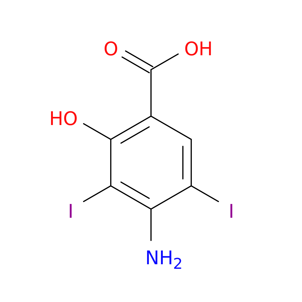 4-amino-2-hydroxy-3,5-diiodobenzoic acid