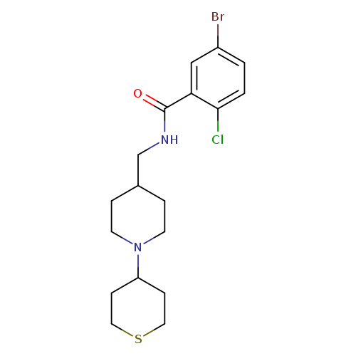 5-bromo-2-chloro-N-{[1-(thian-4-yl)piperidin-4-yl]methyl}benzamide
