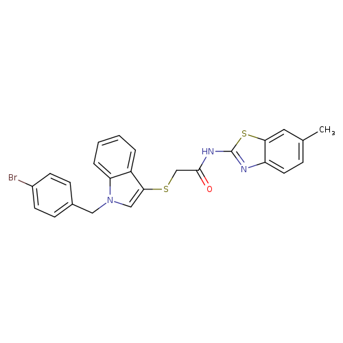2-({1-[(4-bromophenyl)methyl]-1H-indol-3-yl}sulfanyl)-N-(6-methyl-1,3-benzothiazol-2-yl)acetamide