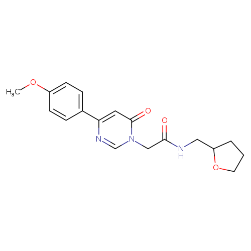 2-[4-(4-methoxyphenyl)-6-oxo-1,6-dihydropyrimidin-1-yl]-N-[(oxolan-2-yl)methyl]acetamide