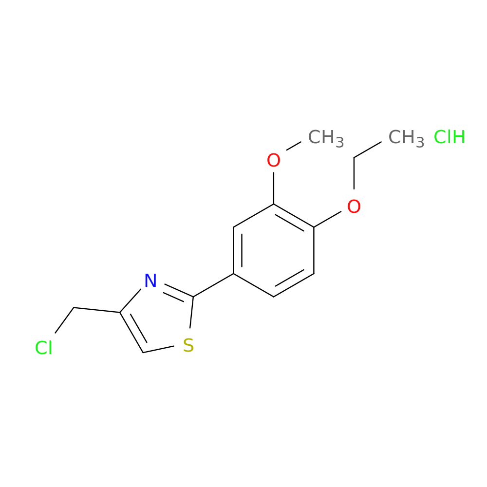 4-(chloromethyl)-2-(4-ethoxy-3-methoxyphenyl)-1,3-thiazole hydrochloride