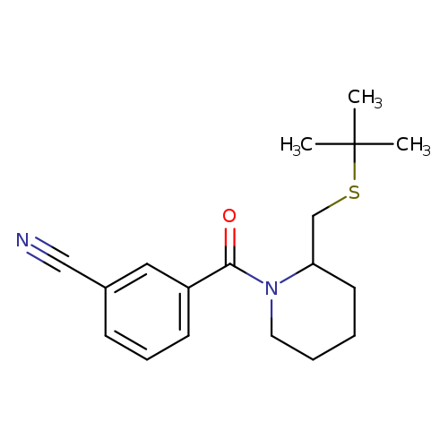 3-{2-[(tert-butylsulfanyl)methyl]piperidine-1-carbonyl}benzonitrile