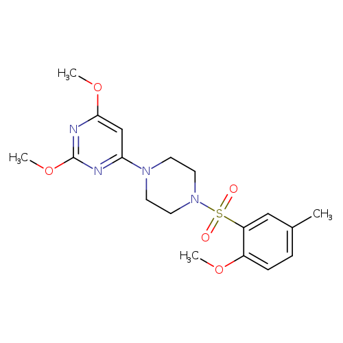 2,4-dimethoxy-6-[4-(2-methoxy-5-methylbenzenesulfonyl)piperazin-1-yl]pyrimidine