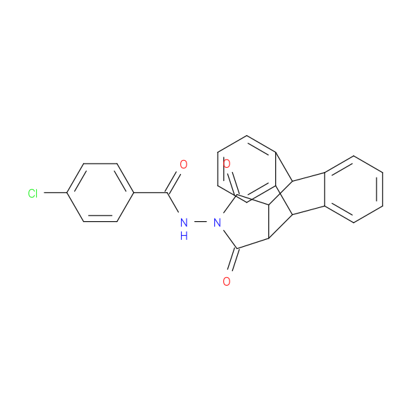 4-chloro-N-{16,18-dioxo-17-azapentacyclo[6.6.5.0^{2,7}.0^{9,14}.0^{15,19}]nonadeca-2(7),3,5,9(14),10,12-hexaen-17-yl}benzamide