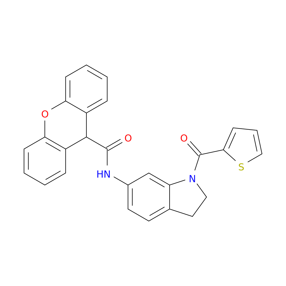 N-[1-(thiophene-2-carbonyl)-2,3-dihydro-1H-indol-6-yl]-9H-xanthene-9-carboxamide