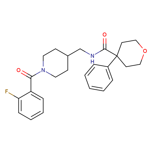 N-{[1-(2-fluorobenzoyl)piperidin-4-yl]methyl}-4-phenyloxane-4-carboxamide