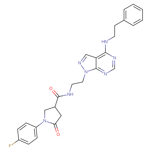1-(4-fluorophenyl)-5-oxo-N-(2-{4-[(2-phenylethyl)amino]-1H-pyrazolo[3,4-d]pyrimidin-1-yl}ethyl)pyrrolidine-3-carboxamide