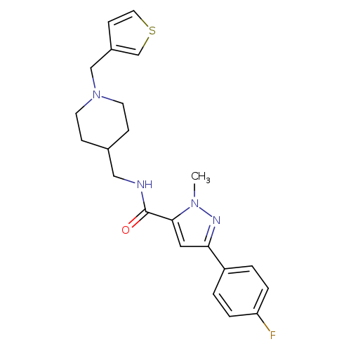3-(4-fluorophenyl)-1-methyl-N-({1-[(thiophen-3-yl)methyl]piperidin-4-yl}methyl)-1H-pyrazole-5-carboxamide