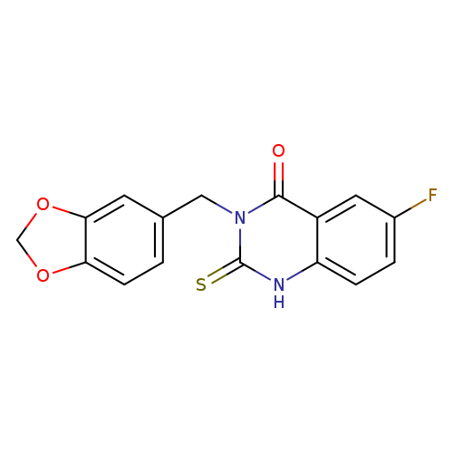 3-[(2H-1,3-benzodioxol-5-yl)methyl]-6-fluoro-2-sulfanylidene-1,2,3,4-tetrahydroquinazolin-4-one
