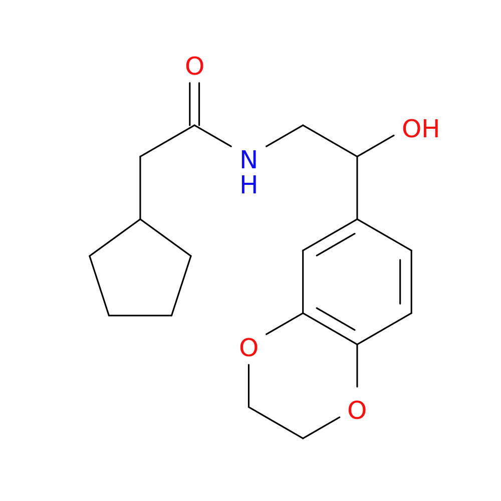 2-cyclopentyl-N-[2-(2,3-dihydro-1,4-benzodioxin-6-yl)-2-hydroxyethyl]acetamide
