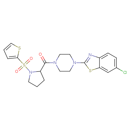 6-chloro-2-{4-[1-(thiophene-2-sulfonyl)pyrrolidine-2-carbonyl]piperazin-1-yl}-1,3-benzothiazole
