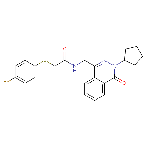 N-[(3-cyclopentyl-4-oxo-3,4-dihydrophthalazin-1-yl)methyl]-2-[(4-fluorophenyl)sulfanyl]acetamide