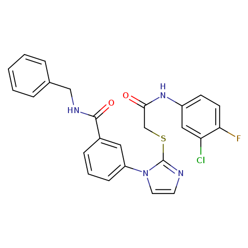 N-benzyl-3-[2-({[(3-chloro-4-fluorophenyl)carbamoyl]methyl}sulfanyl)-1H-imidazol-1-yl]benzamide