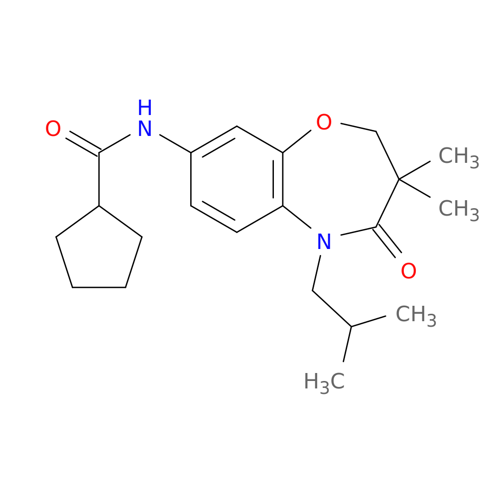 N-[3,3-dimethyl-5-(2-methylpropyl)-4-oxo-2,3,4,5-tetrahydro-1,5-benzoxazepin-8-yl]cyclopentanecarboxamide