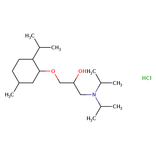 1-[bis(propan-2-yl)amino]-3-{[5-methyl-2-(propan-2-yl)cyclohexyl]oxy}propan-2-ol hydrochloride