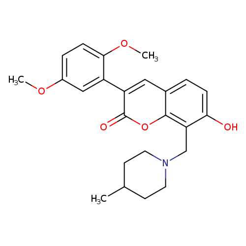 3-(2,5-dimethoxyphenyl)-7-hydroxy-8-[(4-methylpiperidin-1-yl)methyl]-2H-chromen-2-one