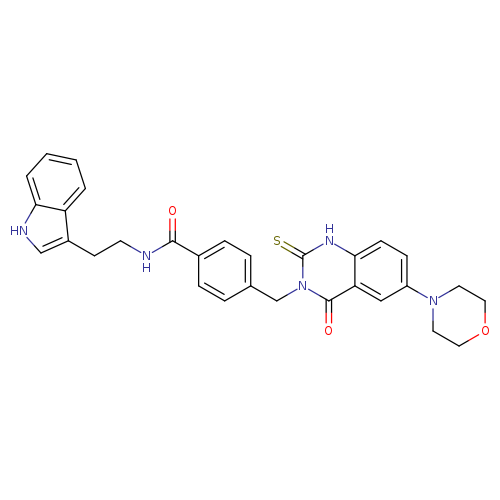 N-[2-(1H-indol-3-yl)ethyl]-4-{[6-(morpholin-4-yl)-4-oxo-2-sulfanylidene-1,2,3,4-tetrahydroquinazolin-3-yl]methyl}benzamide