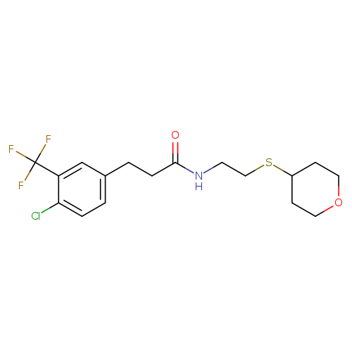 3-[4-chloro-3-(trifluoromethyl)phenyl]-N-[2-(oxan-4-ylsulfanyl)ethyl]propanamide