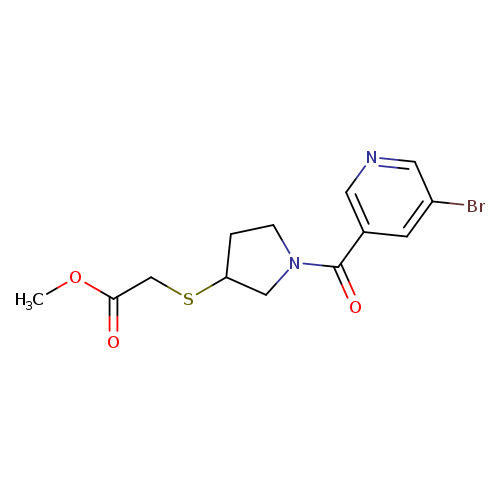 methyl 2-{[1-(5-bromopyridine-3-carbonyl)pyrrolidin-3-yl]sulfanyl}acetate