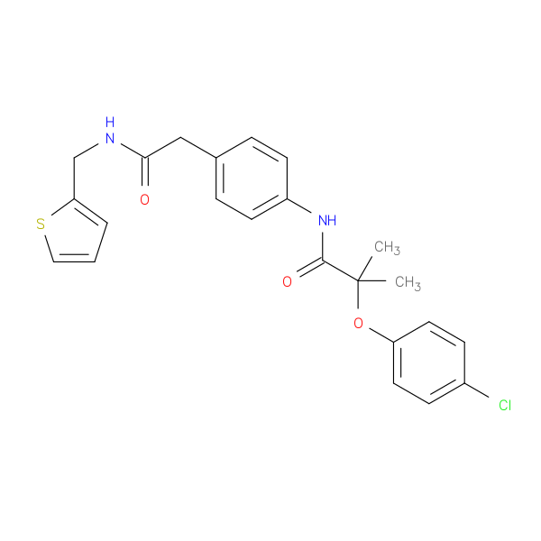 2-(4-chlorophenoxy)-2-methyl-N-[4-({[(thiophen-2-yl)methyl]carbamoyl}methyl)phenyl]propanamide