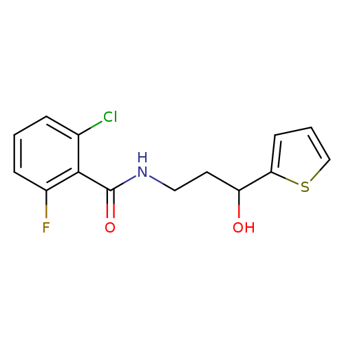 2-chloro-6-fluoro-N-[3-hydroxy-3-(thiophen-2-yl)propyl]benzamide