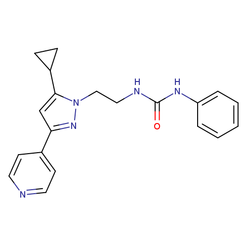 3-{2-[5-cyclopropyl-3-(pyridin-4-yl)-1H-pyrazol-1-yl]ethyl}-1-phenylurea