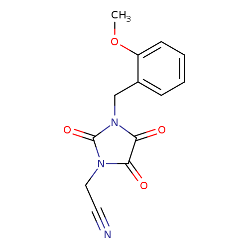 2-{3-[(2-methoxyphenyl)methyl]-2,4,5-trioxoimidazolidin-1-yl}acetonitrile