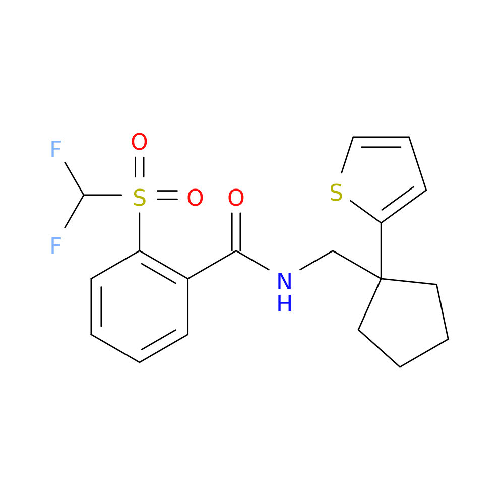 2-difluoromethanesulfonyl-N-{[1-(thiophen-2-yl)cyclopentyl]methyl}benzamide